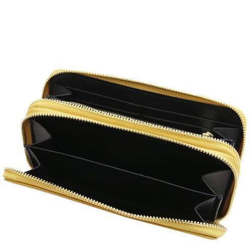 Mira - Double zip around leather wallet